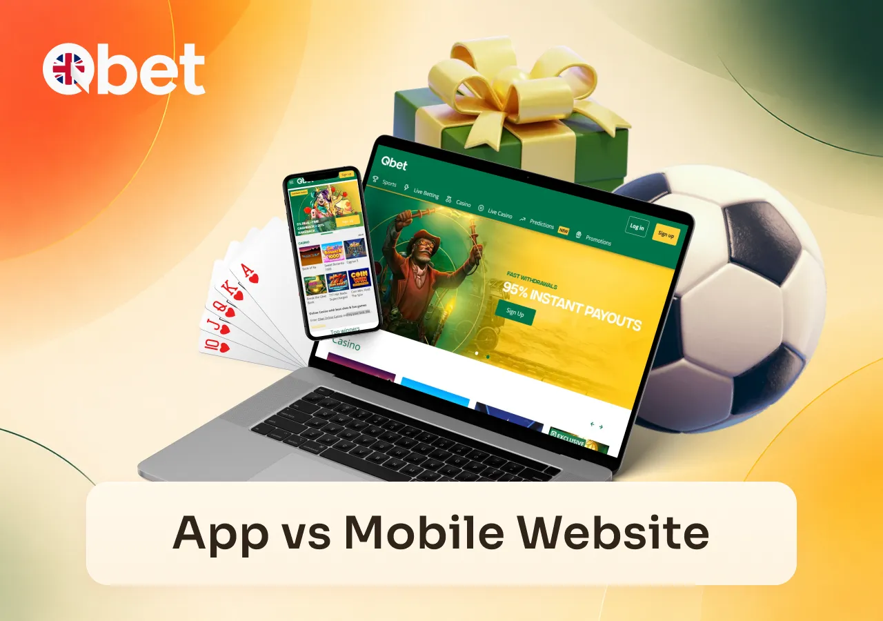The casino app and mobile version show the same homepage across a laptop and smartphone.